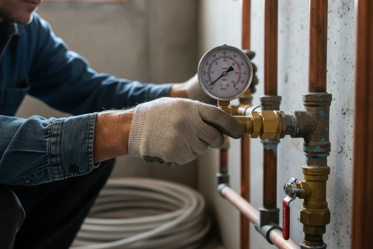 Pressure testing a repaired line during Water Line Repair in Tooele